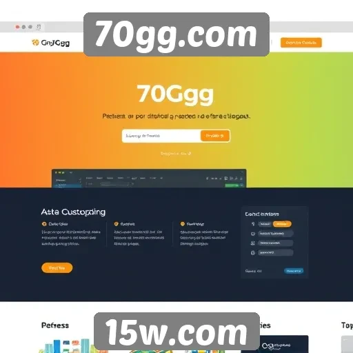 Interface do usuário do site 70gg.com em revisão